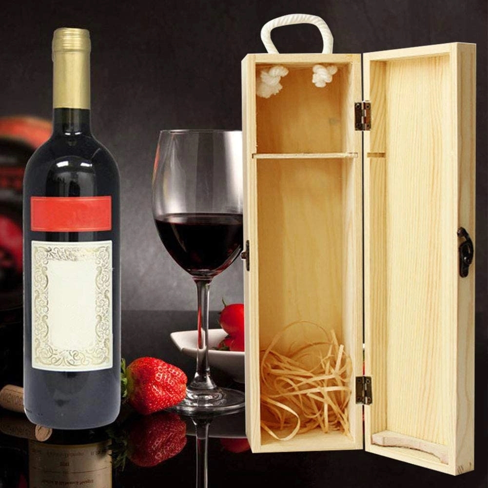 Wooden Wine Box with Handle	