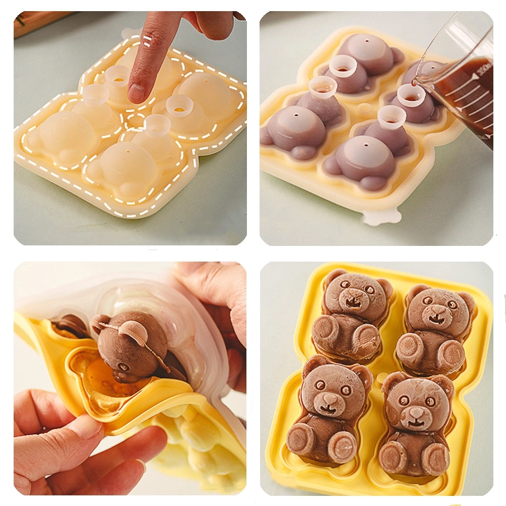 Versatile Bear Ice Cube Mold for Home Use	