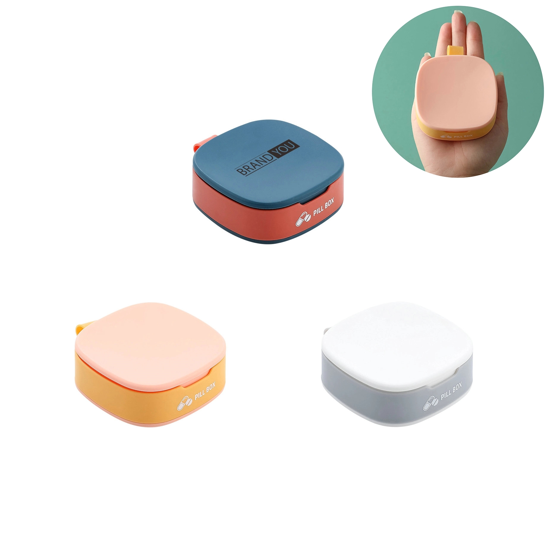 Portable Mini Pill Box with Silicone Rope and Airtight Seal	