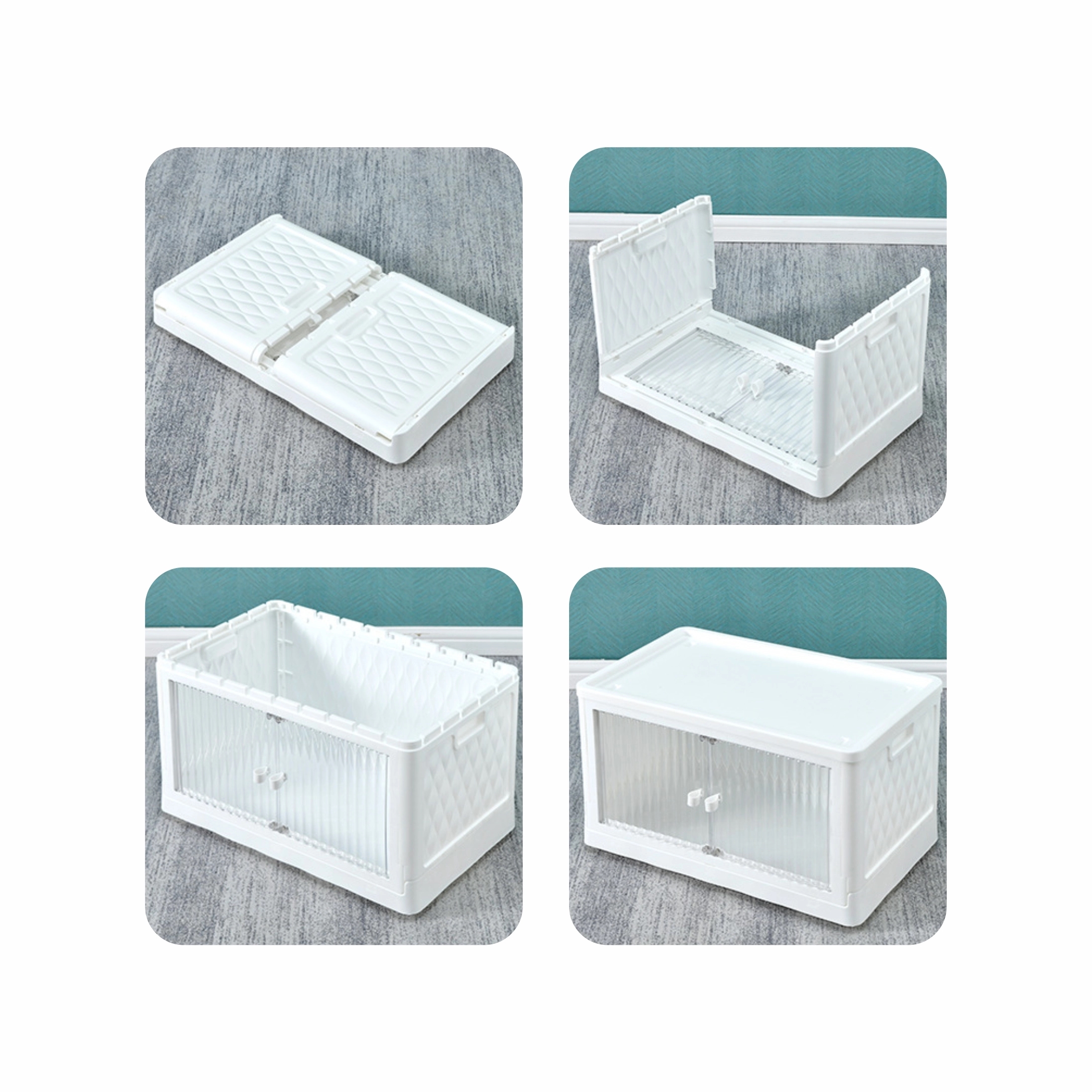 Foldable Transparent Storage Box for Home and Closet	