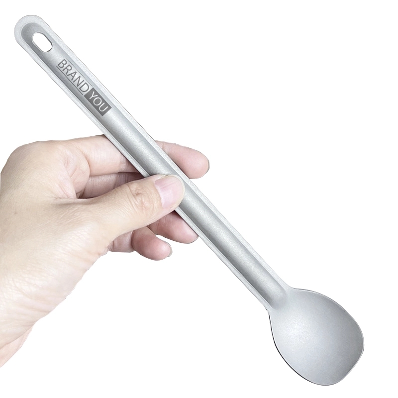 Portable Titanium Spoon with Long Handle	