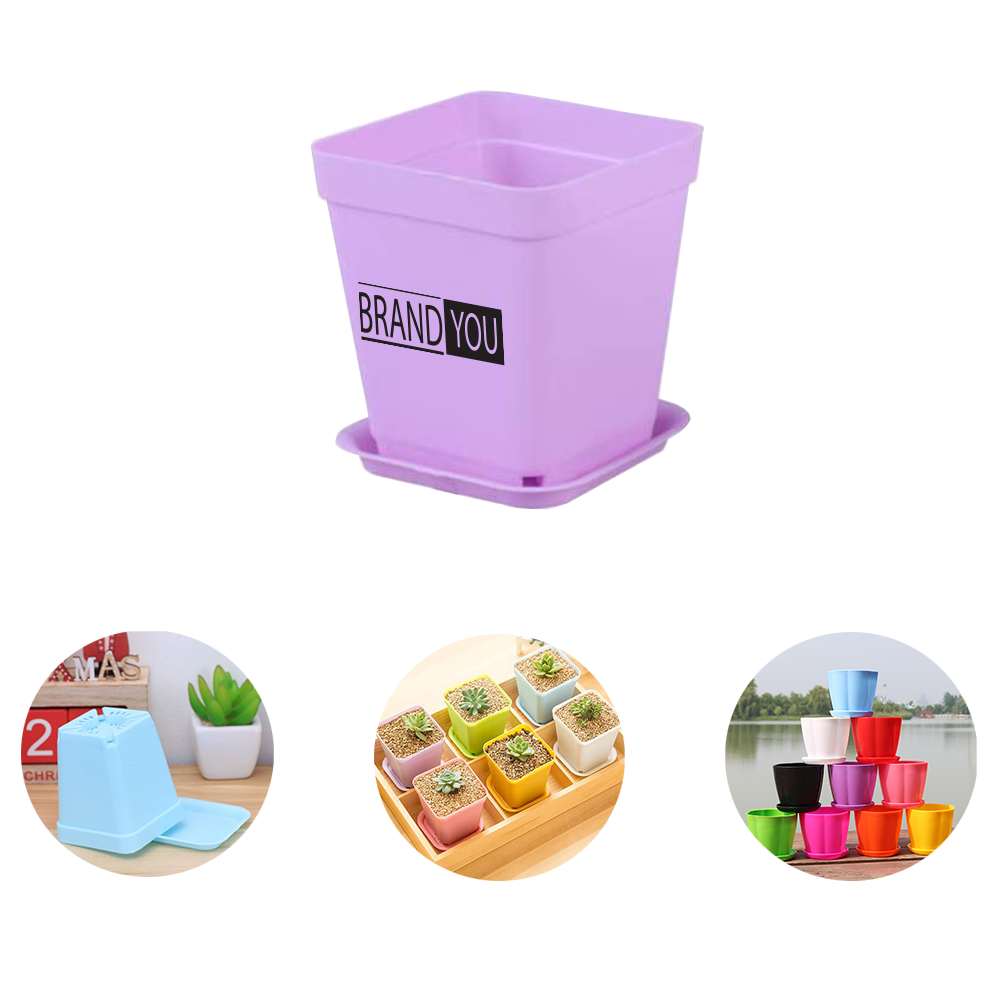 Mini Square Plastic Flower Pot	