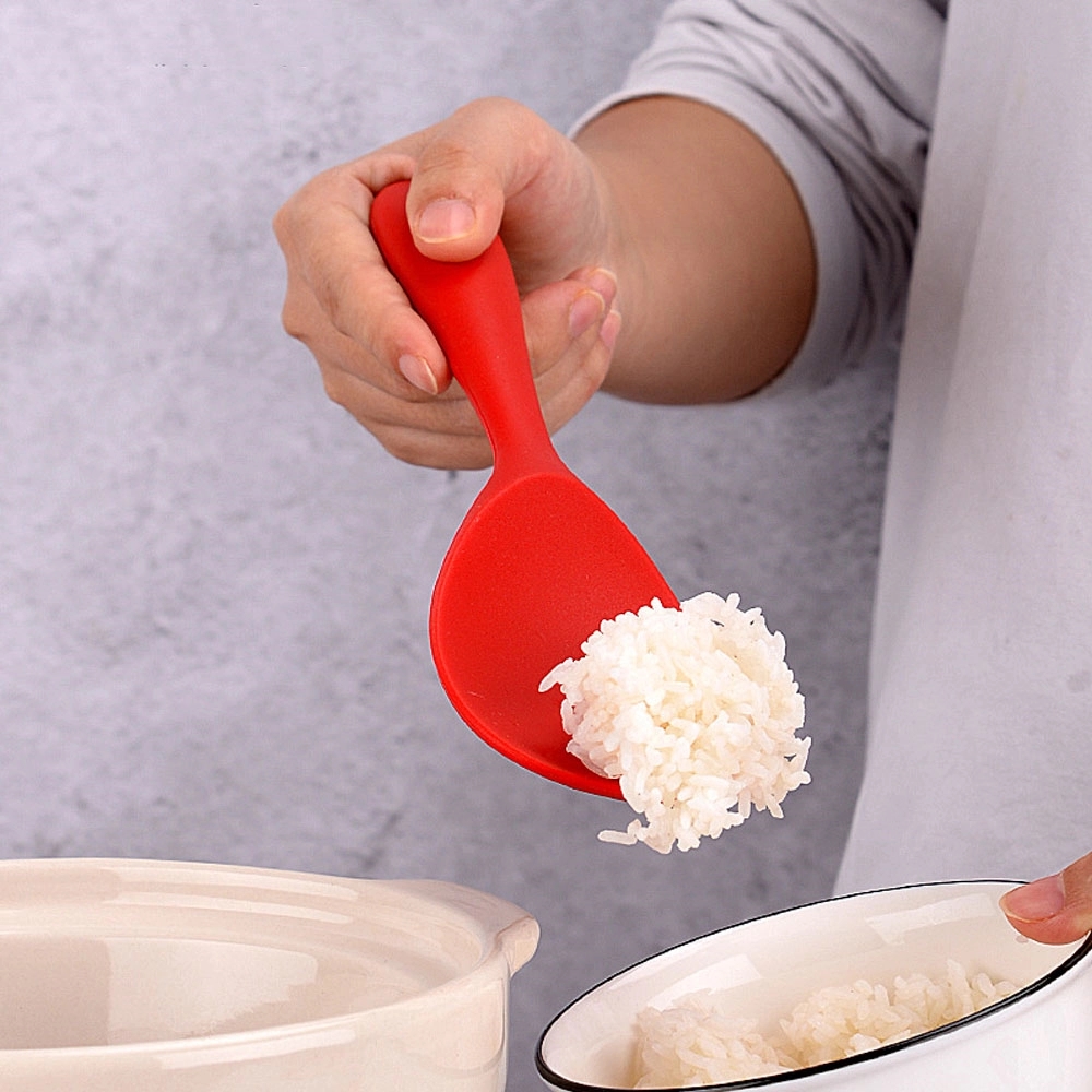 Versatile Non-Stick Silicone Rice Spoon With Stylish Edge	