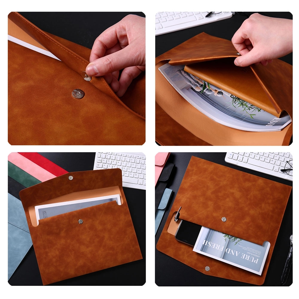 A4 PU Leather Document Folder With Tablet Storage	