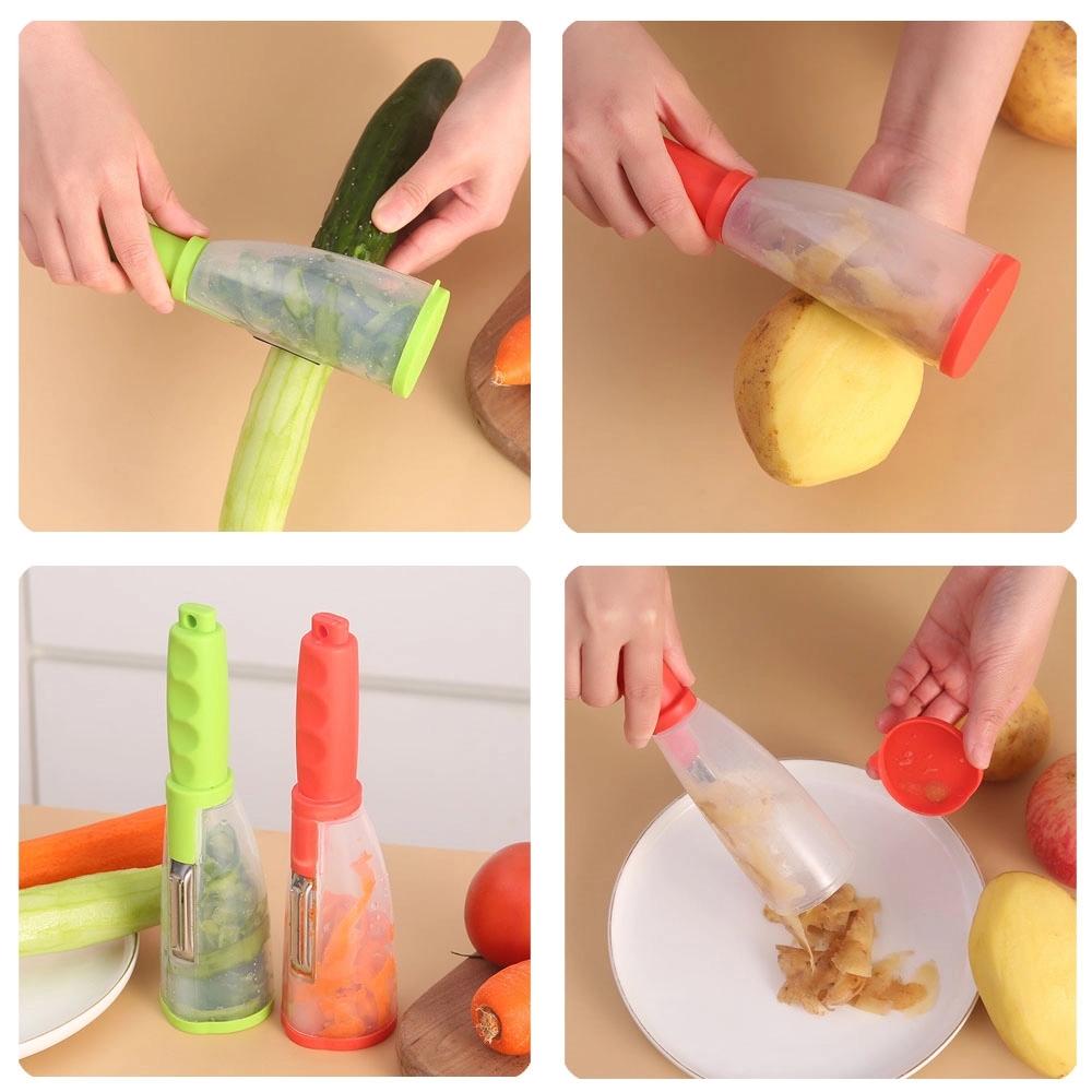 Standing Dual-Blade Peeler with Storage Container	