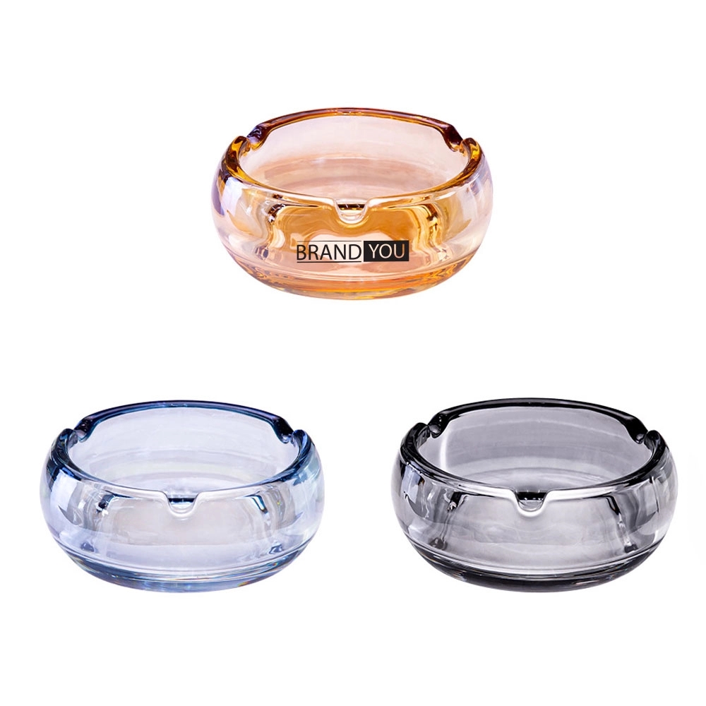 Elegant Round Glass Ashtray For Various Settings	