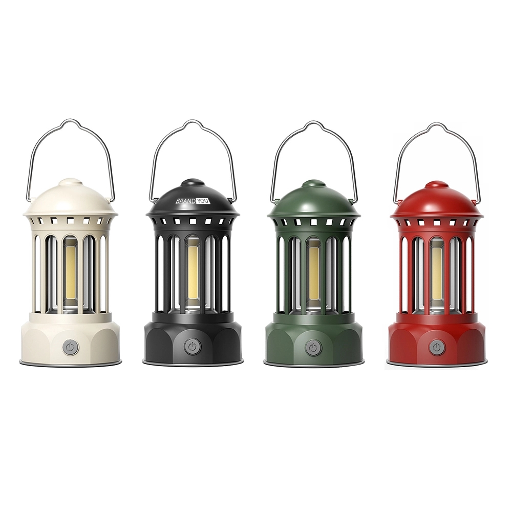 Retro Portable Camping Lantern with COB LED Lighting	