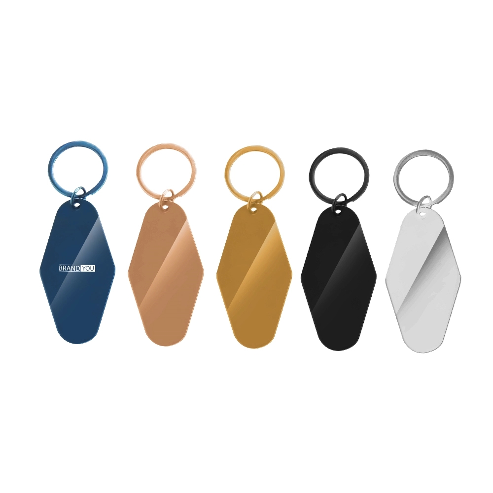 Stainless Steel Diamond-Shaped Hotel Keychain Tag	