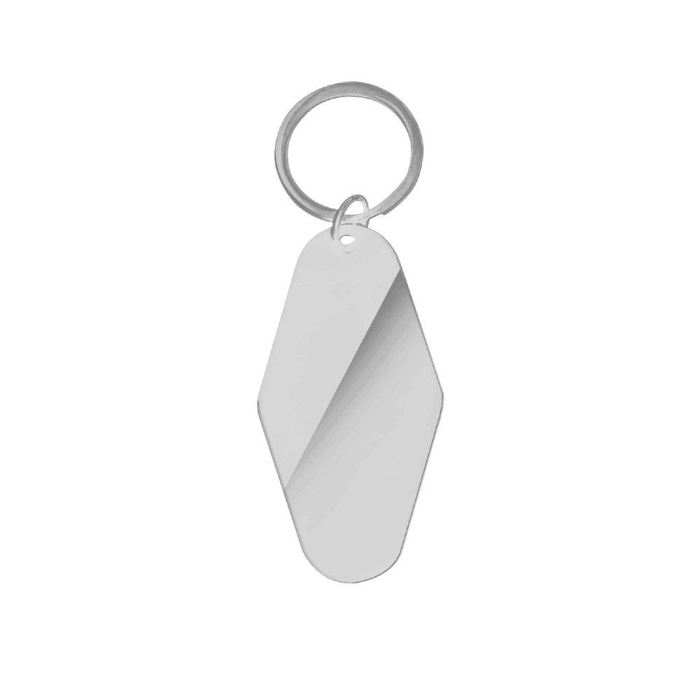 Stainless Steel Diamond-Shaped Hotel Keychain Tag	