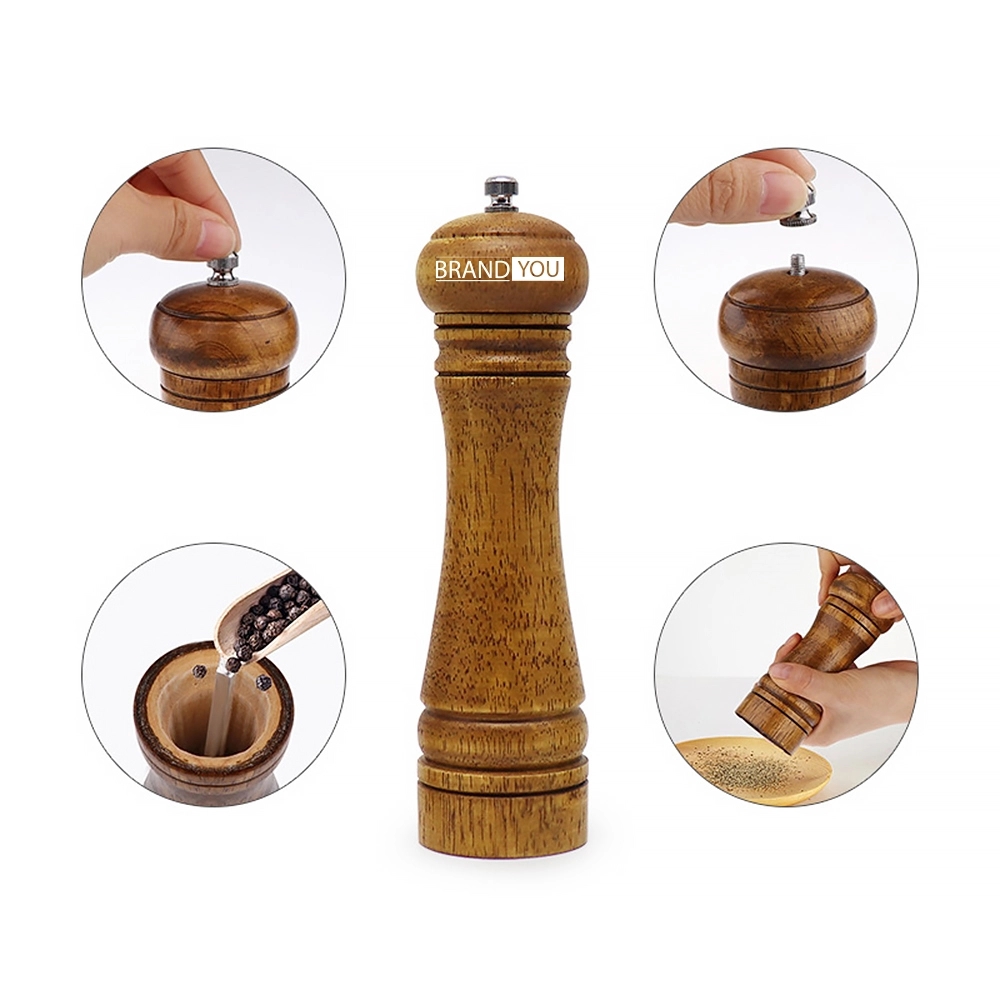 Wooden Manual Pepper Grinder Multi-Purpose Seasoning Bottle	