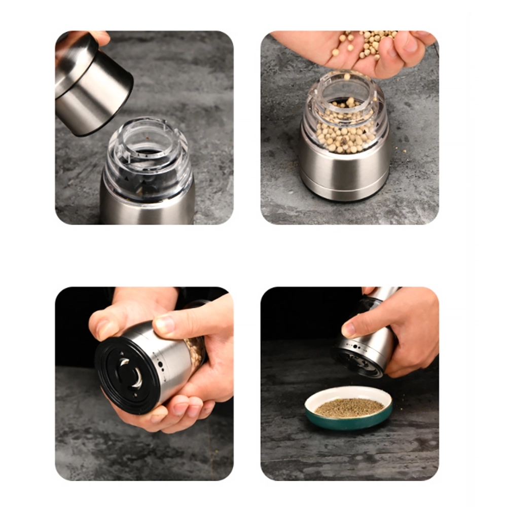 Versatile Stainless Steel Manual Pepper Grinder	