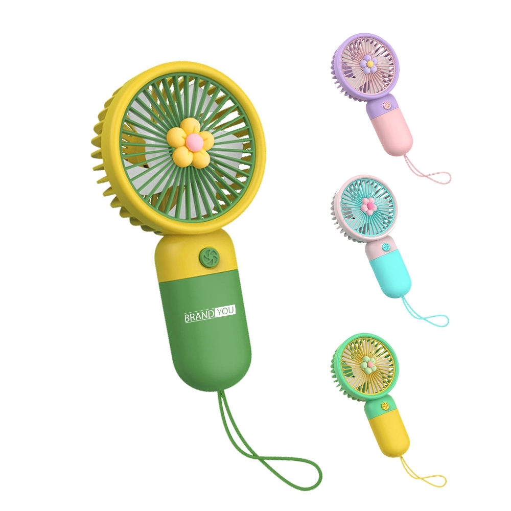 Mini Portable Handheld Fan with Lanyard and USB Charging	