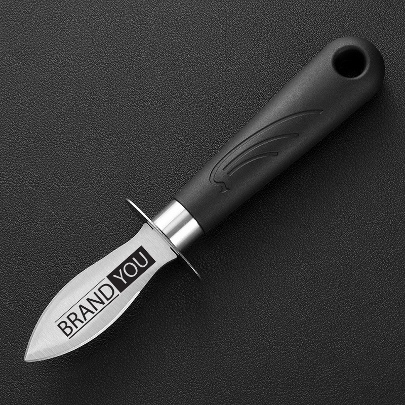 Stainless Steel Thick-Bladed Oyster Knife w/ Non-Slip Handle	