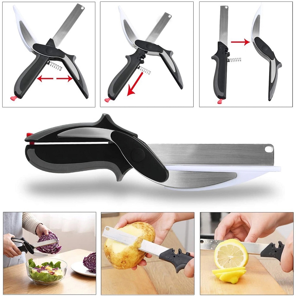 DualFunction Stainless Steel Kitchen Scissors	