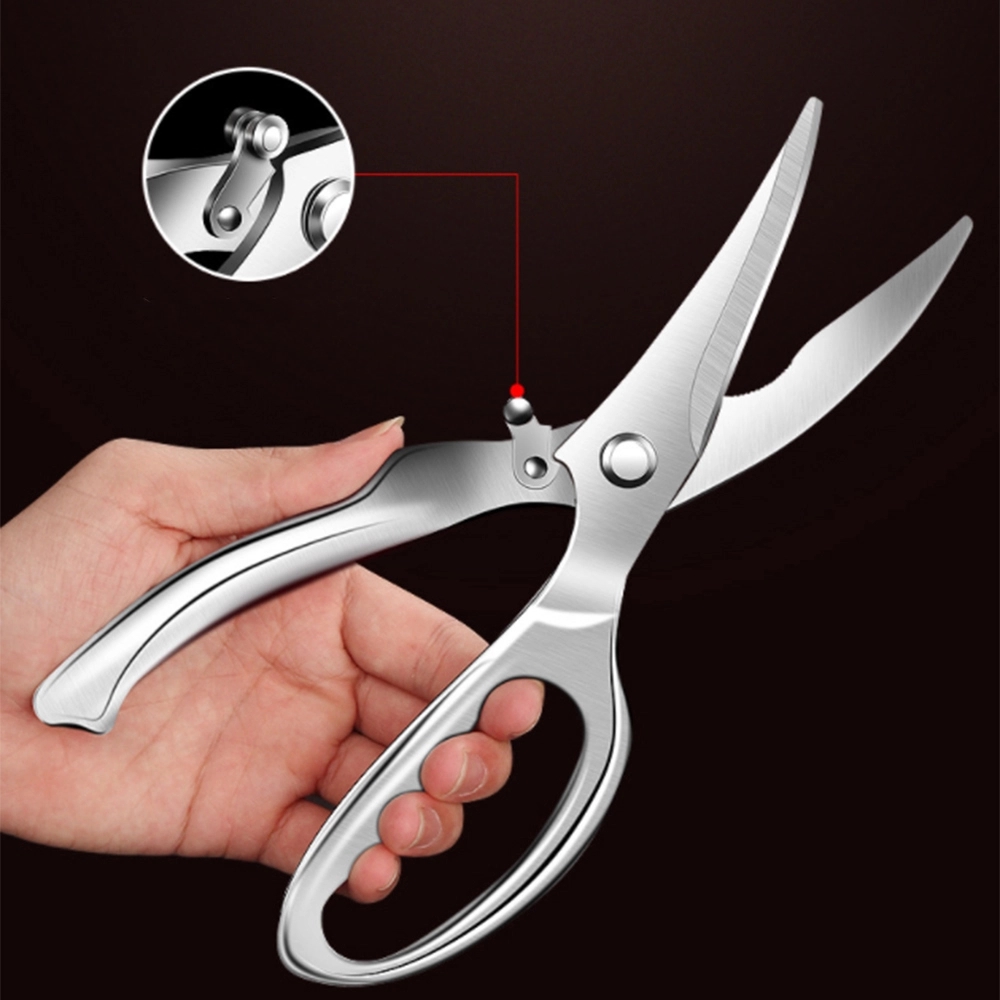 All-Steel Chicken Scissors With Meat & Bone Cutting Areas	