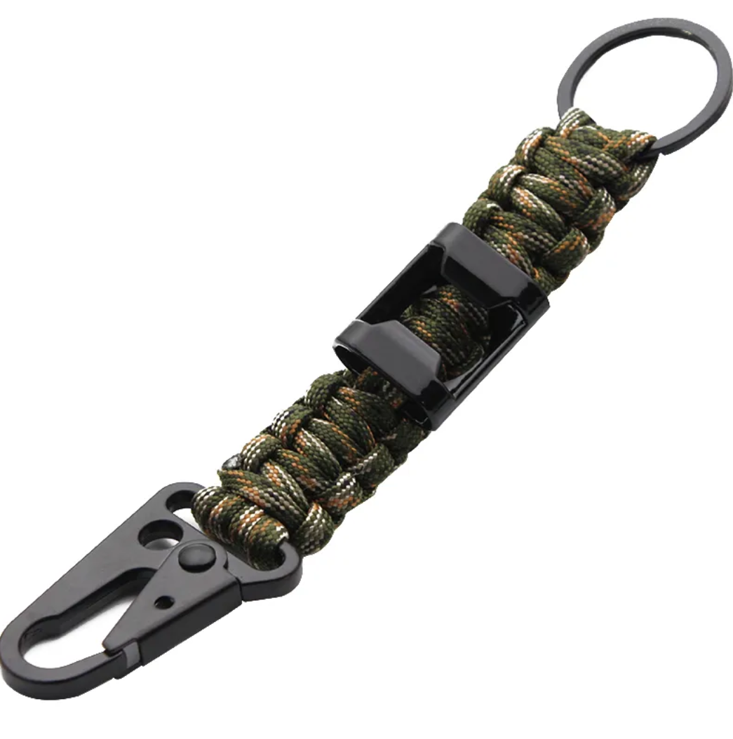 Outdoor Survival Paracord Carabiner Keychain	