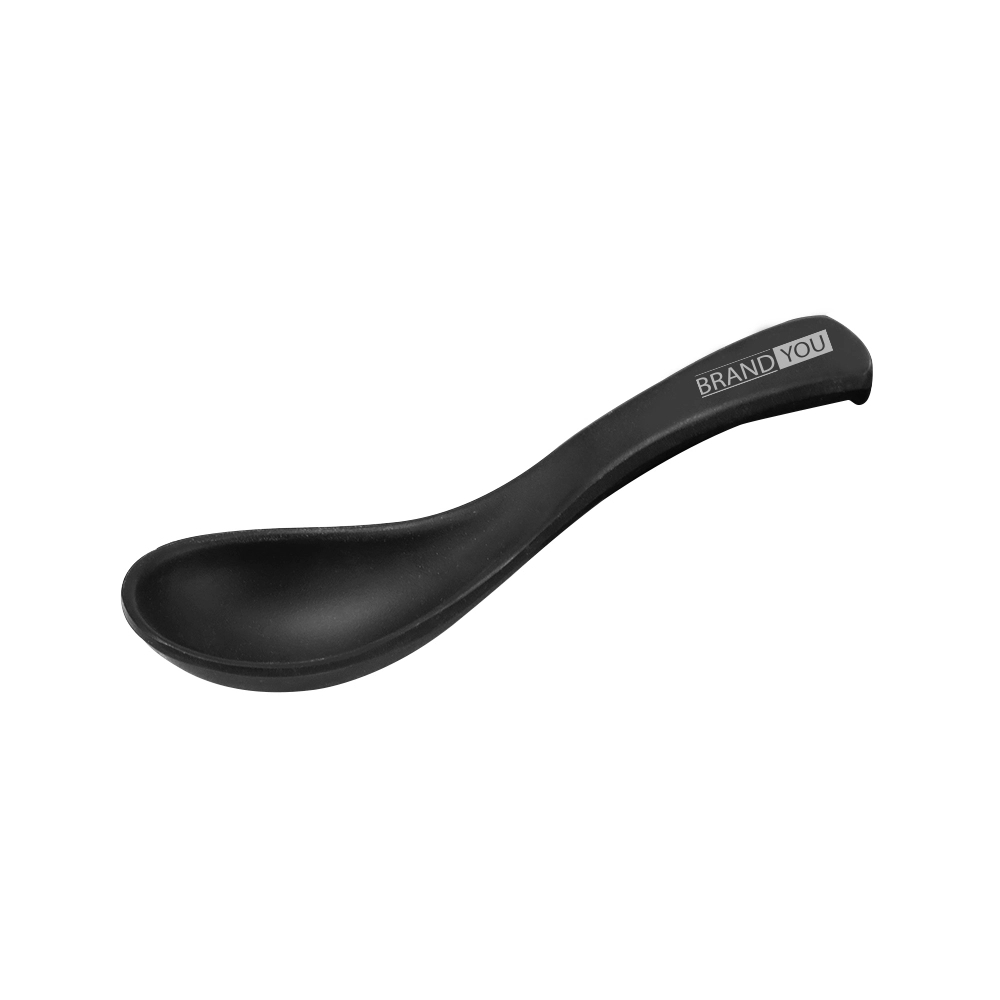 Black Matte Melamine Spoon for Cooking and Serving	