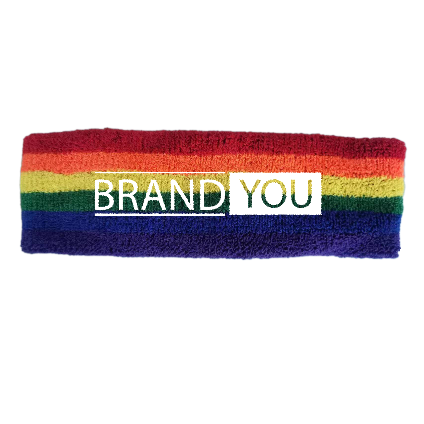 Cotton Rainbow Striped Sports Sweatband Headband	