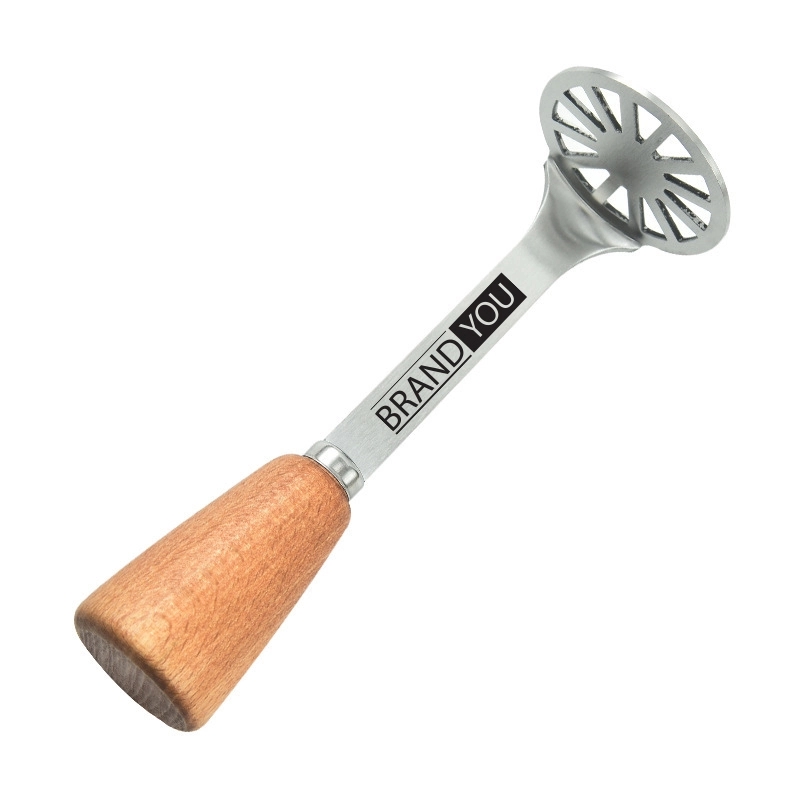 Mini Potato Masher w/ Wood Non-Slip Handler	