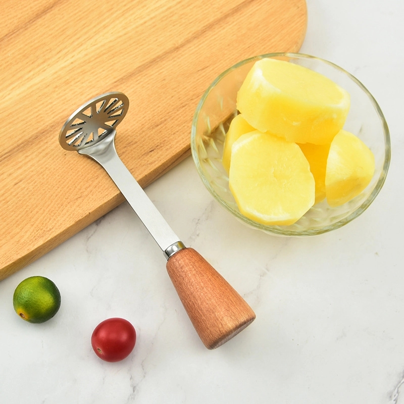 Mini Potato Masher w/ Wood Non-Slip Handler	