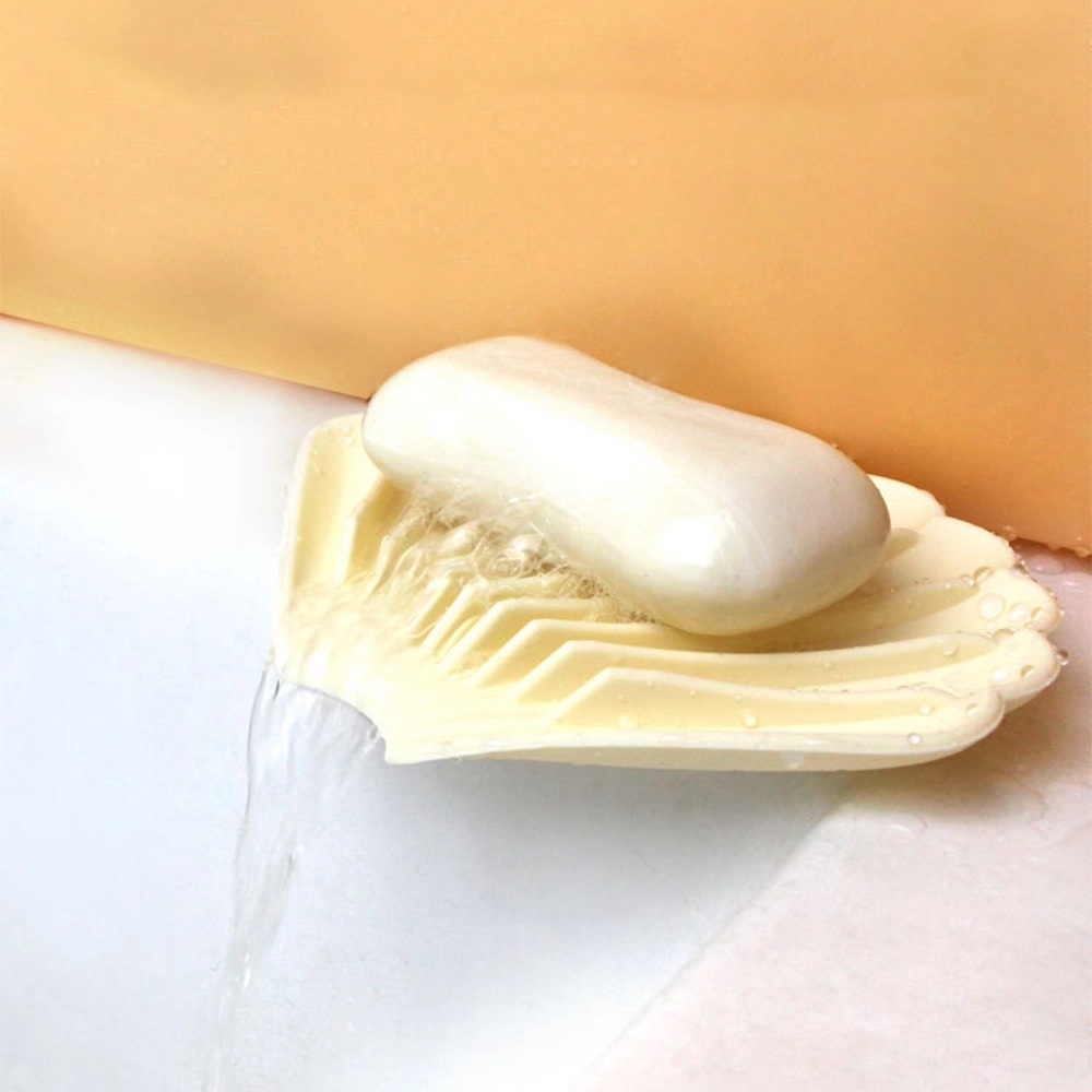 Shell-Shaped Soap Dish w/ Non-Slip Surface Drainage Design	