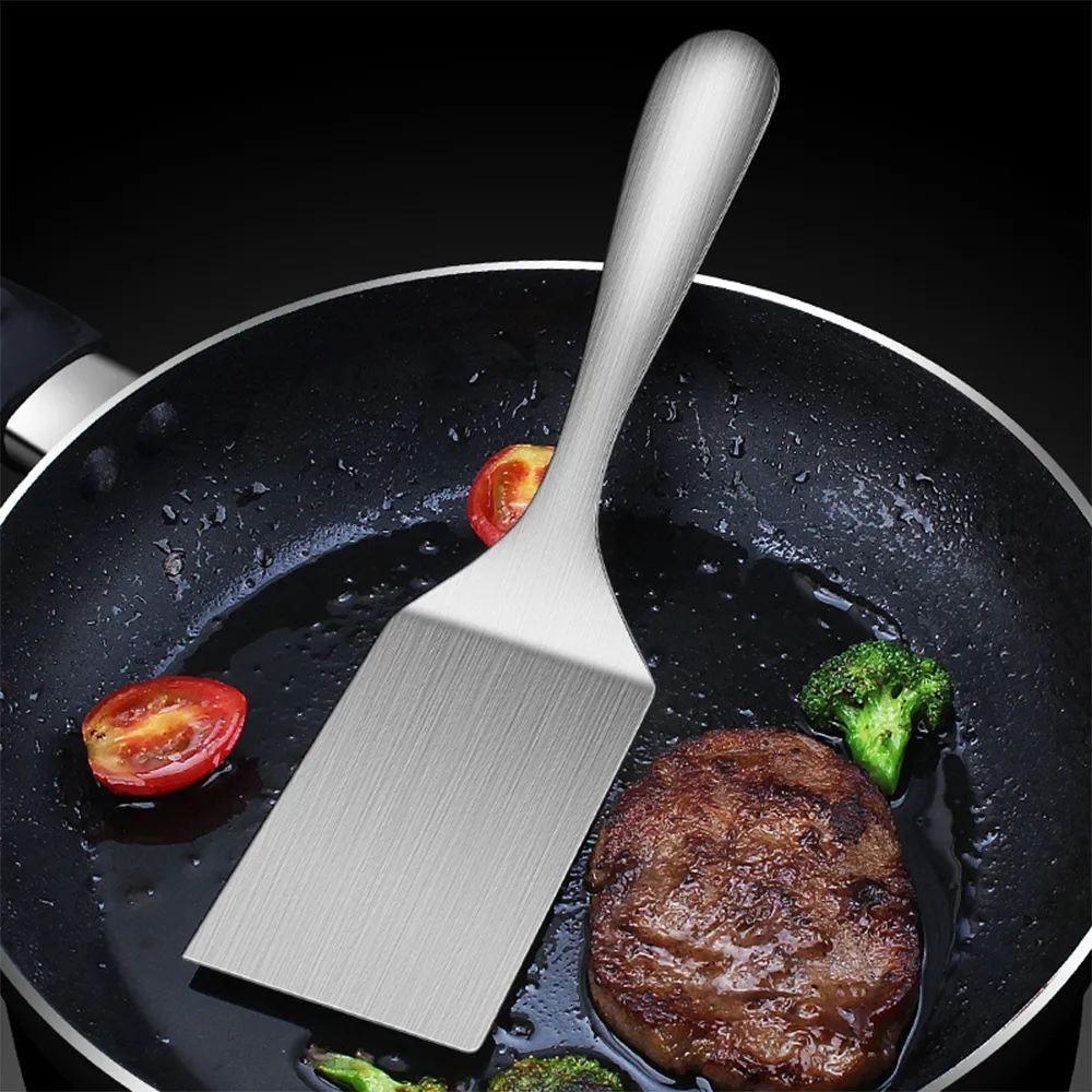 Versatile 304 Stainless Steel Frying Spatula for Cooking	