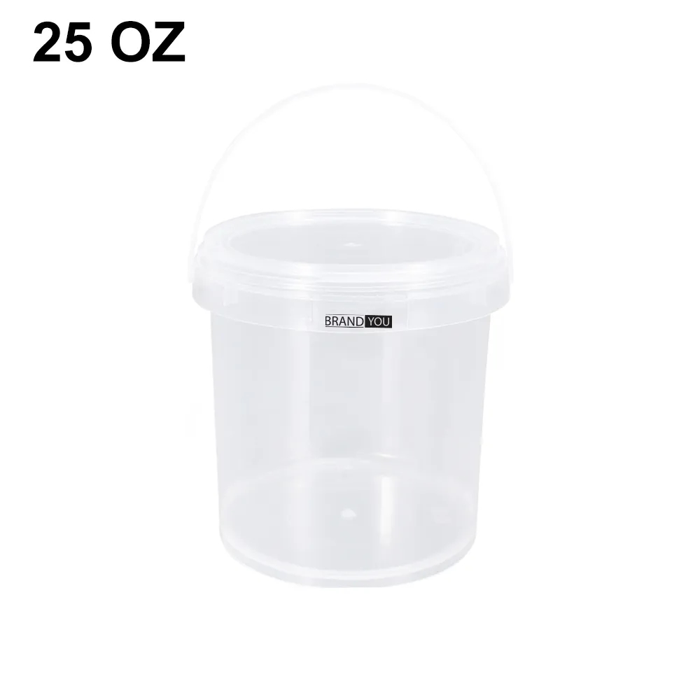 25 oz Portable Transparent Plastic Ice Bucket	