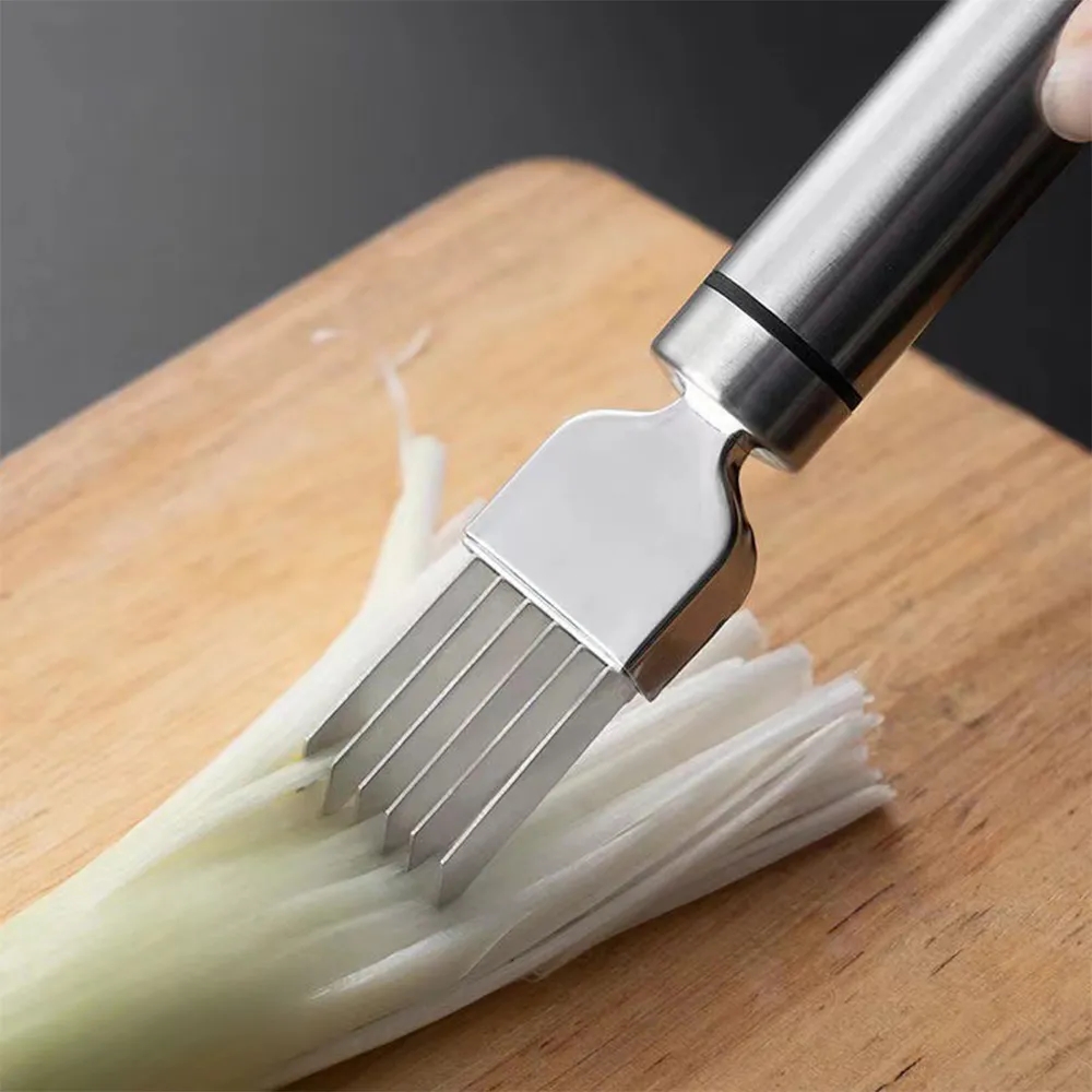 Stainless Steel Onion Cutter - Versatile Kitchen Tool	