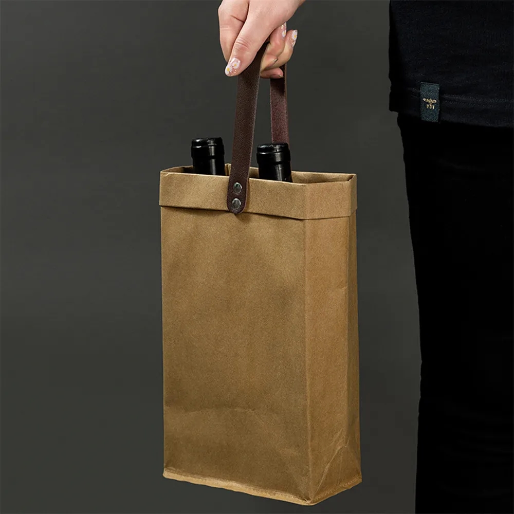 Luxury Double Bottle Wine Carrier Tote Bag	