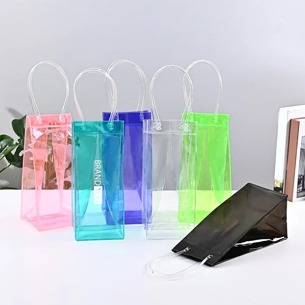 Transparent PVC Carry Bag - Wine and Gift Packaging	