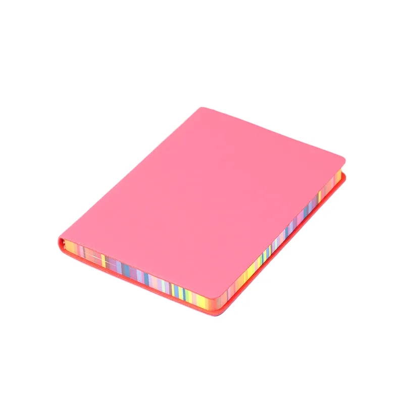 A6 Faux Leather Journal Notebook w/ Rainbow Edge	