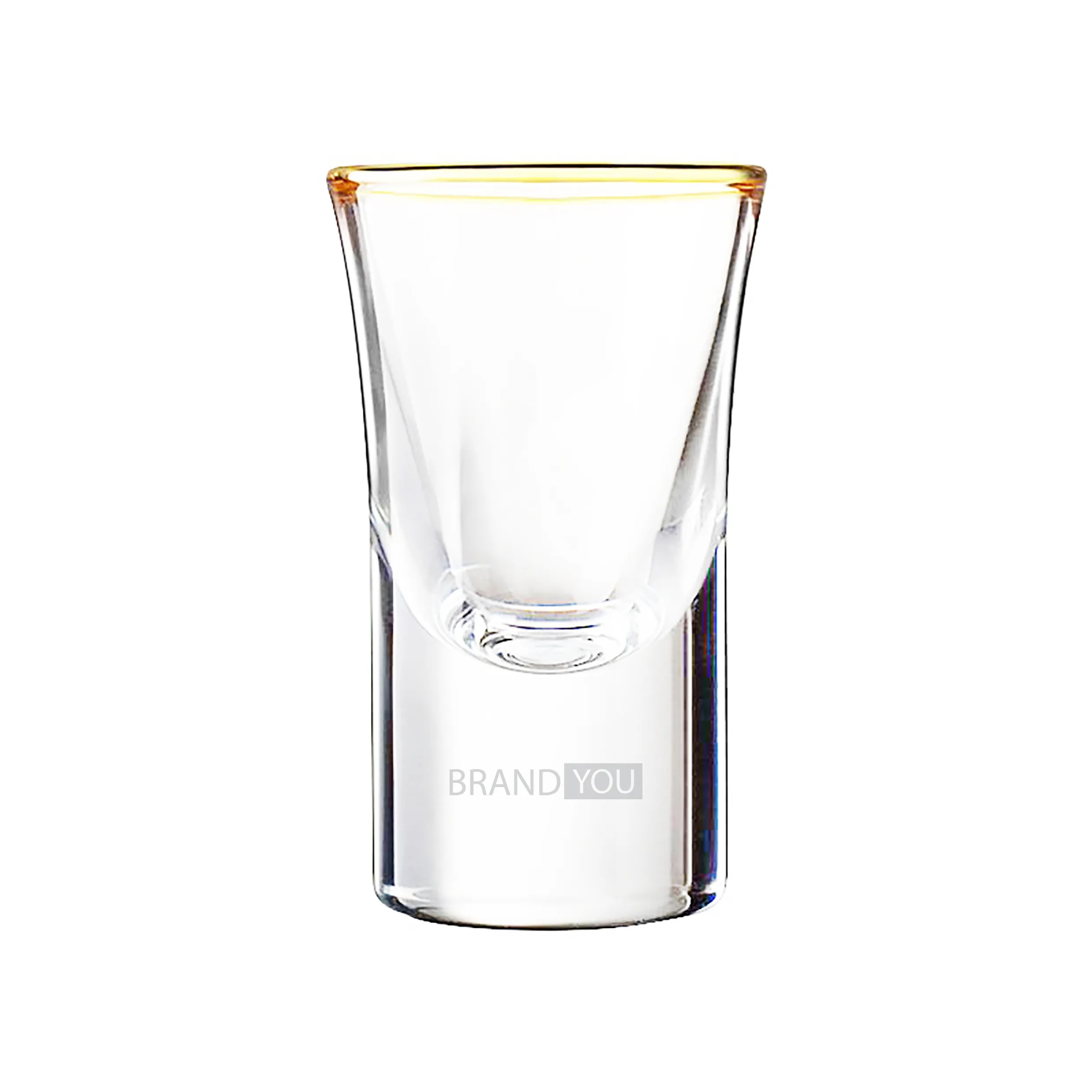 1 oz Crystal Shot Glass Liquor Cup w/ Gold Trim	