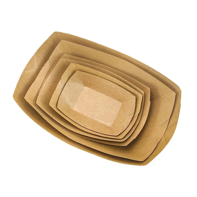 10x7 inch Disposable Kraft Paper Boat Tray	