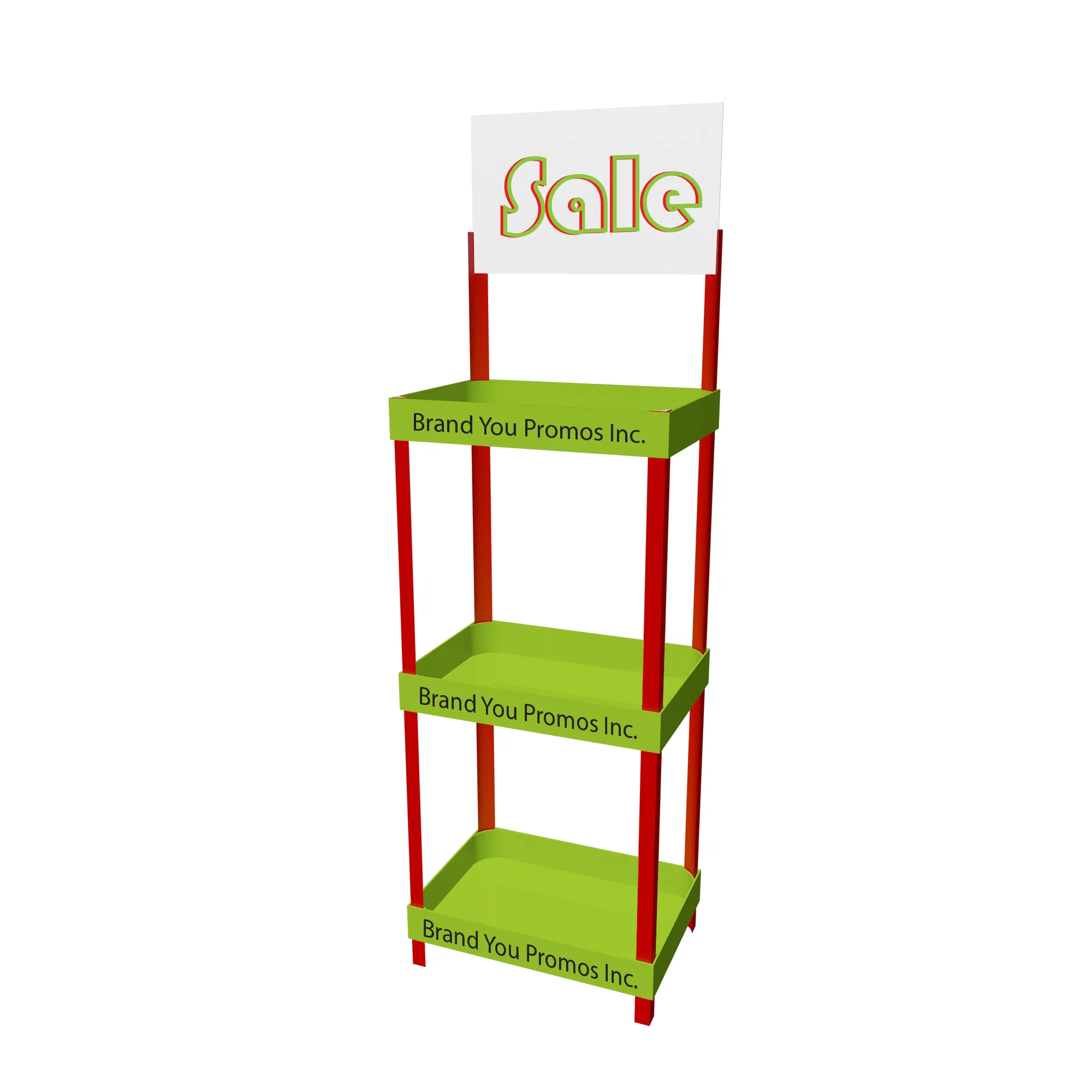 3-Shelf Display Rack with Top Ad Board	