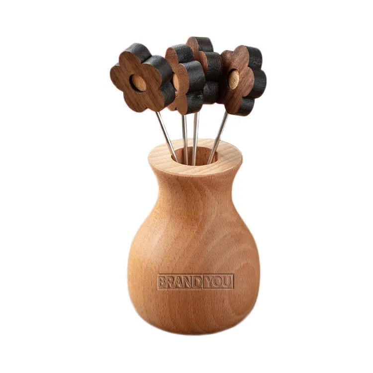 Solid Wood Vase Ornament Table Decor	