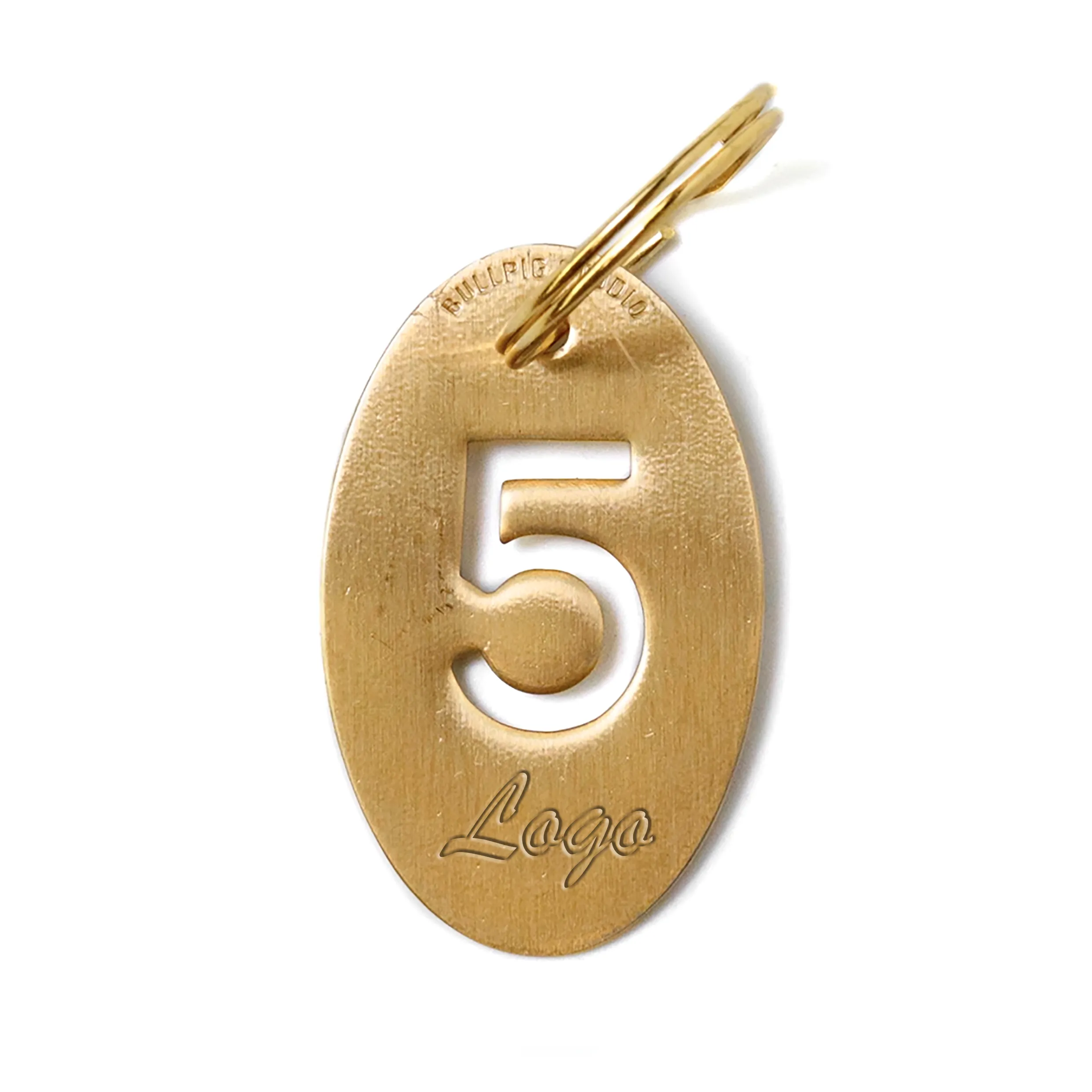 Oval Copper Vintage Keychain Lucky Numbers	