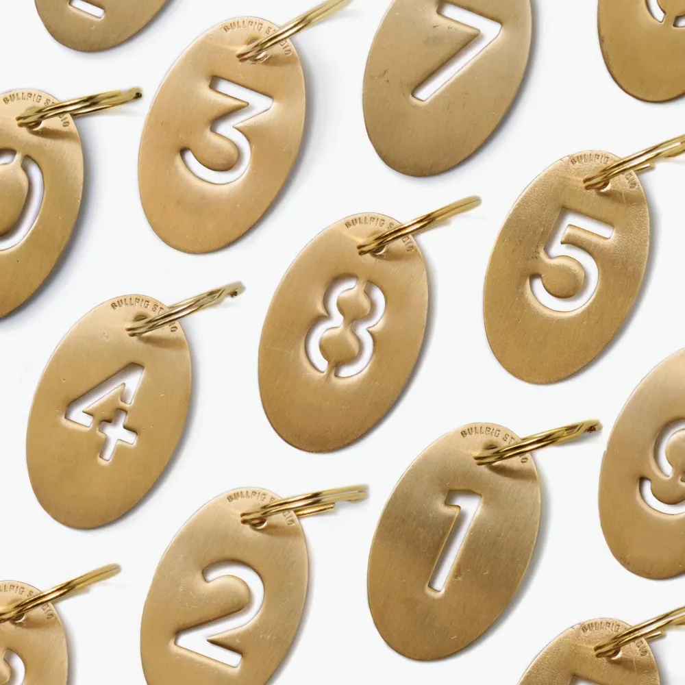 Oval Copper Vintage Keychain Lucky Numbers	