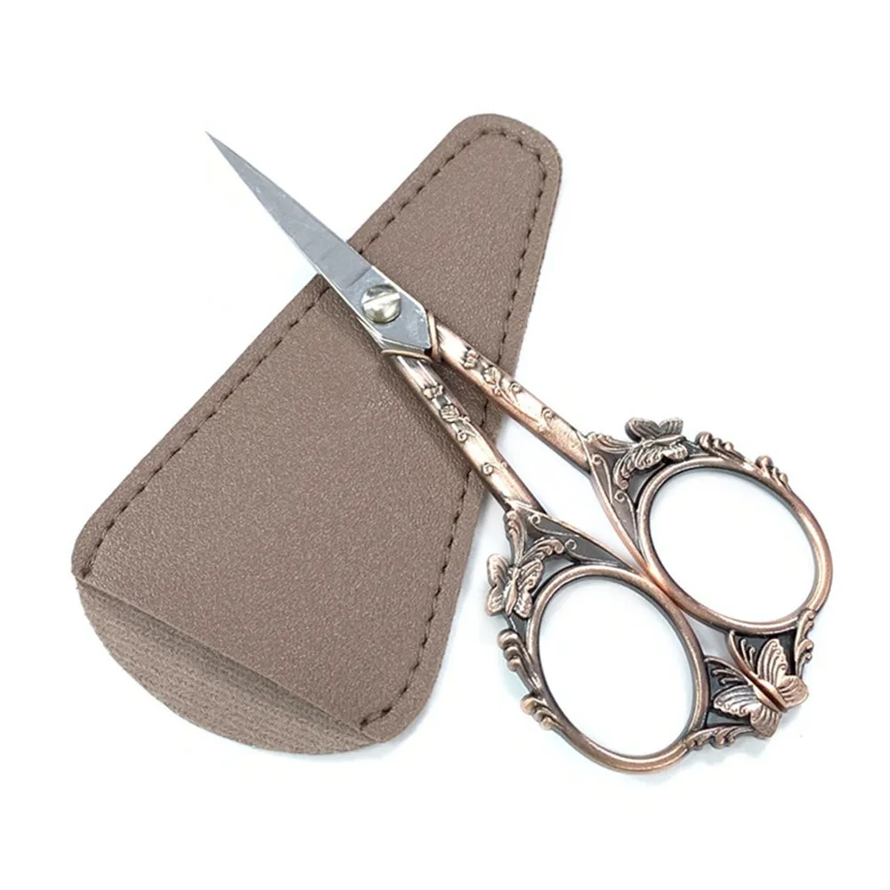 Stainless Steel Vintage Butterfly Scissors w/ Sheath	