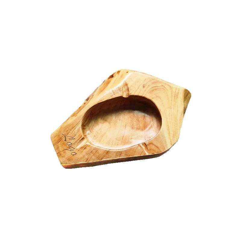 Durable Unique Natural Irregular Shape Wooden Cigar Ashtray	