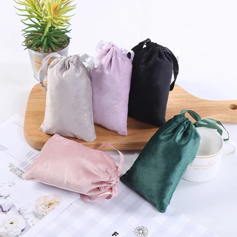 Velvet Drawstring Jewelry Perfume Cosmetics Pouch	