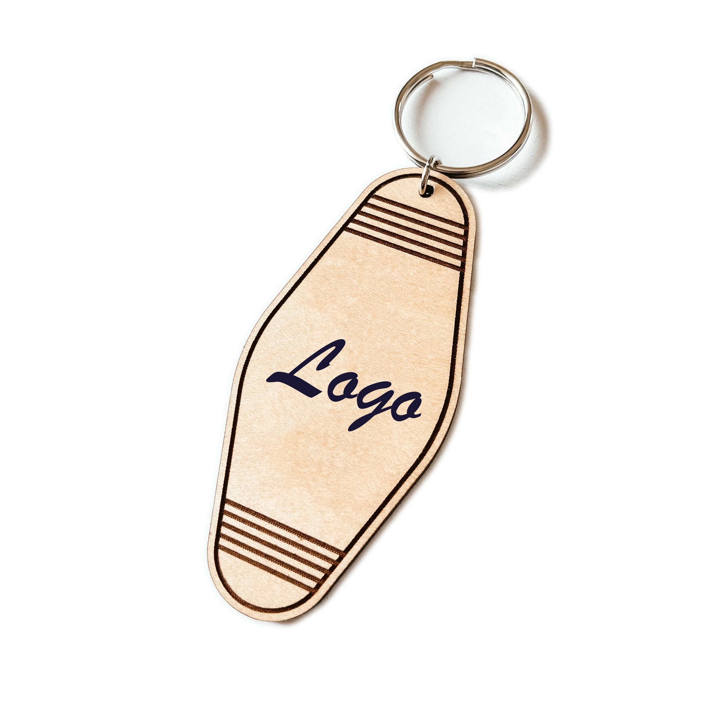 Wood Motel Style Keychain Gift	