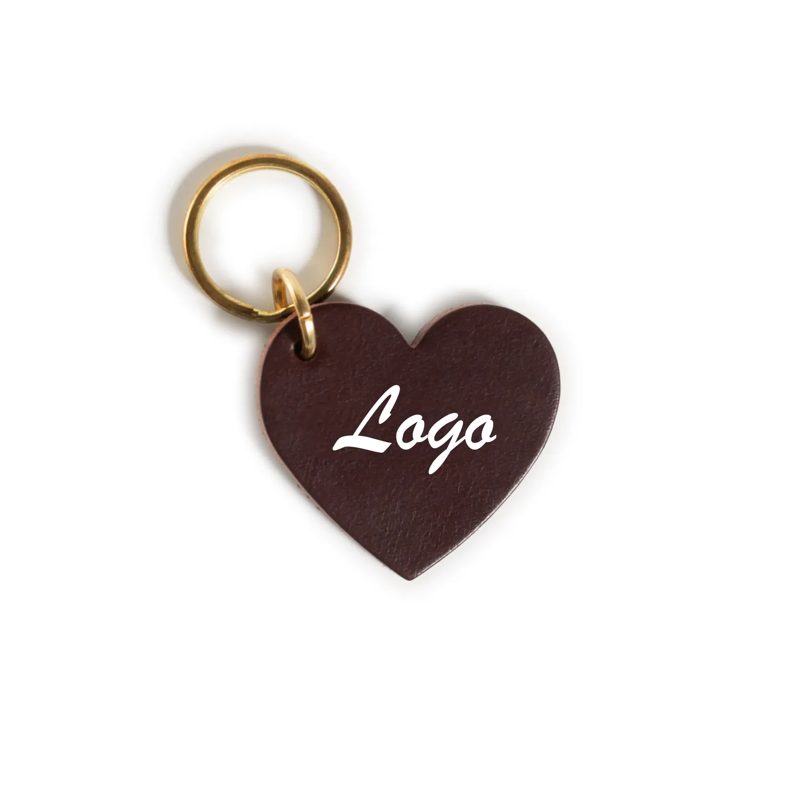 Personalized Monogram Leather Heart Keychain	