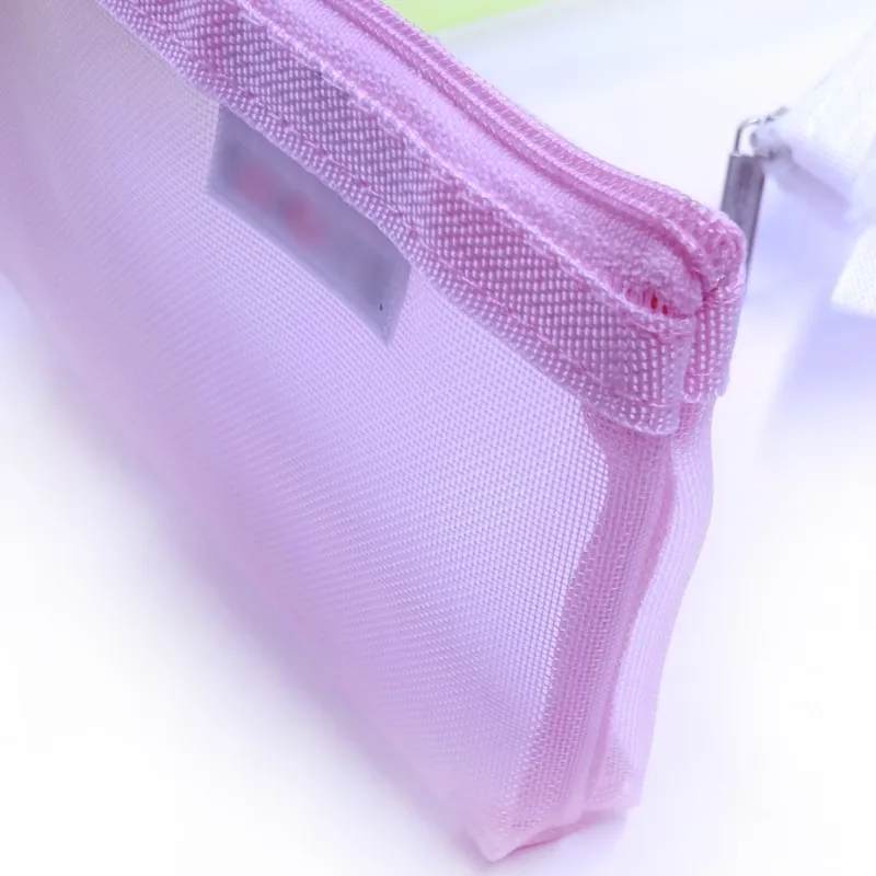 Transparent Nylon Zipper Pen Pencil Pouch Organizer	