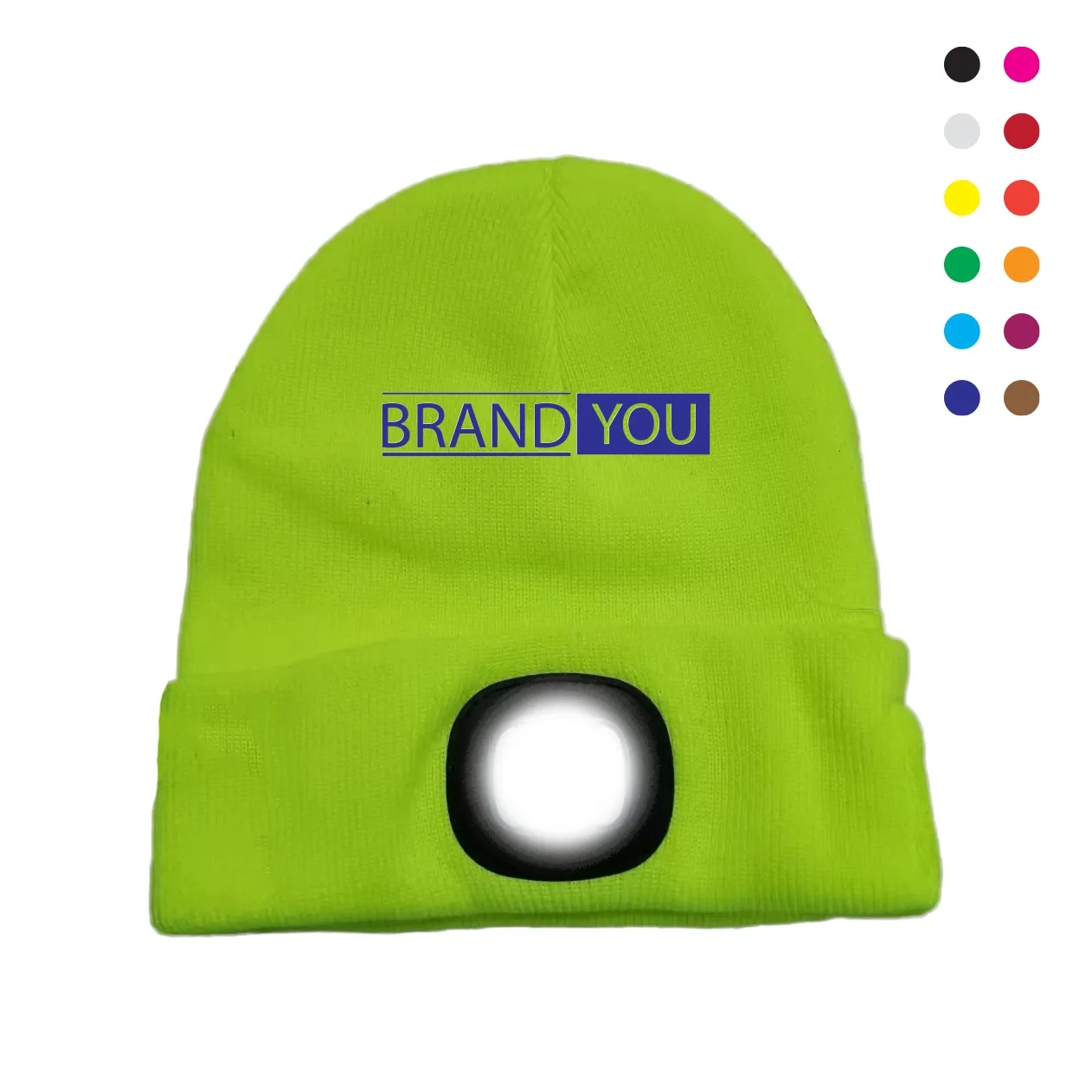 Unisex Beanie with Light Rechargeable LED Headlamp Cap	