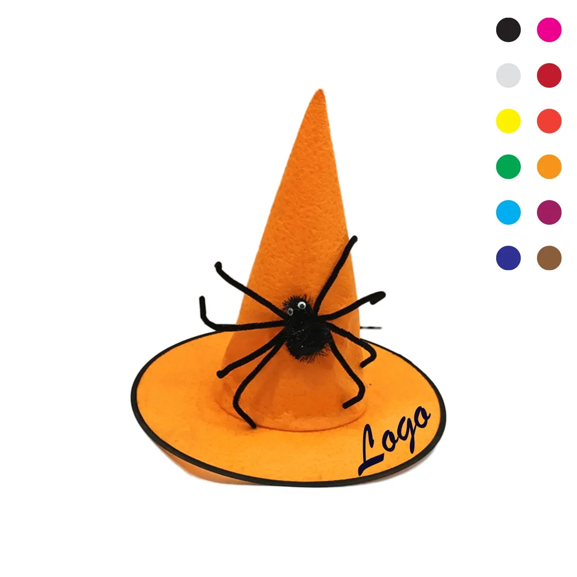 Halloween Witch Hat with Black Spider	