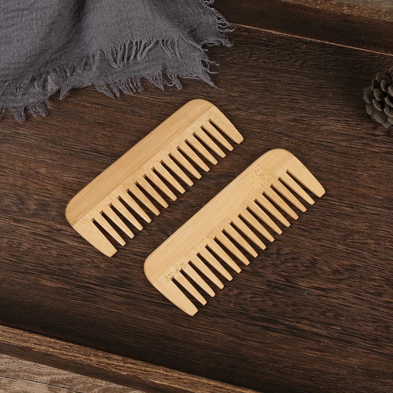 Bamboo Wide Tooth Comb Anti-Static Detangling Brush	