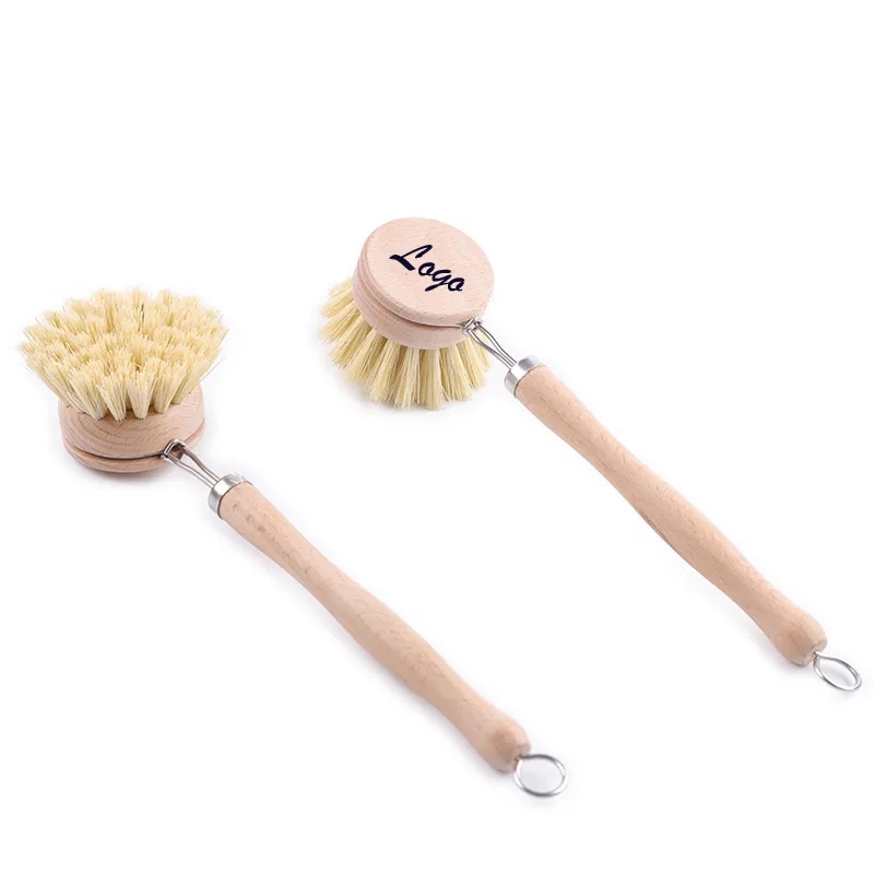 Kitchen Dish Scrub Brush with Beechwood Handle	