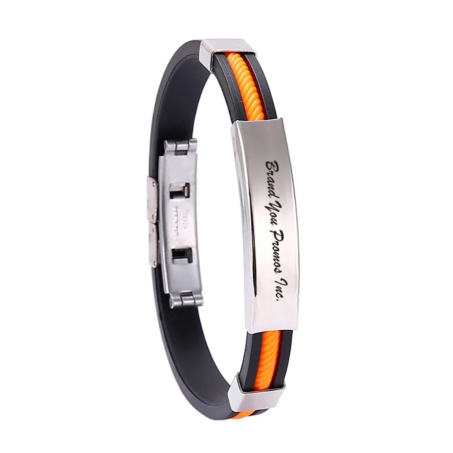 Stainless Steel Silicone DIY Engraved Bracelet	