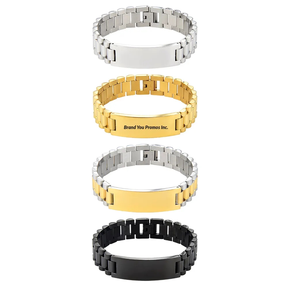 Personalized Engraved Stainless Steel Watch Band Bracelet	