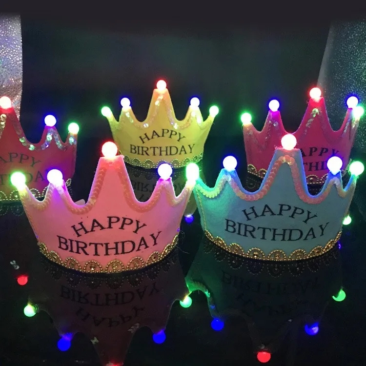 Light Up Birthday Crown LED Headband	